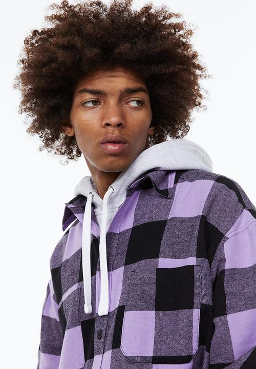 H&M - Relaxed fit twill shirt - purple/black