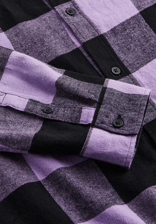 H&M - Relaxed fit twill shirt - purple/black