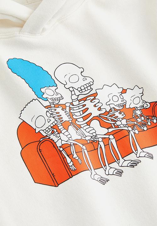 H&M - Oversized printed hoodie - natural white/the simpsons
