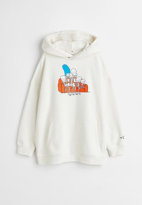 H&M - Oversized printed hoodie - natural white/the simpsons