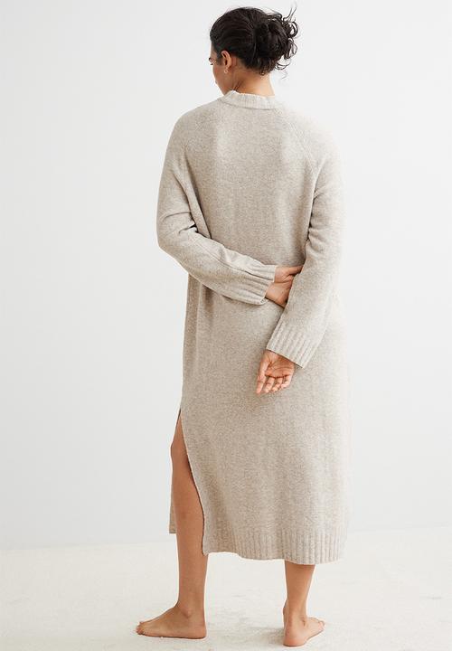 H&M - Knitted long dress - beige marl