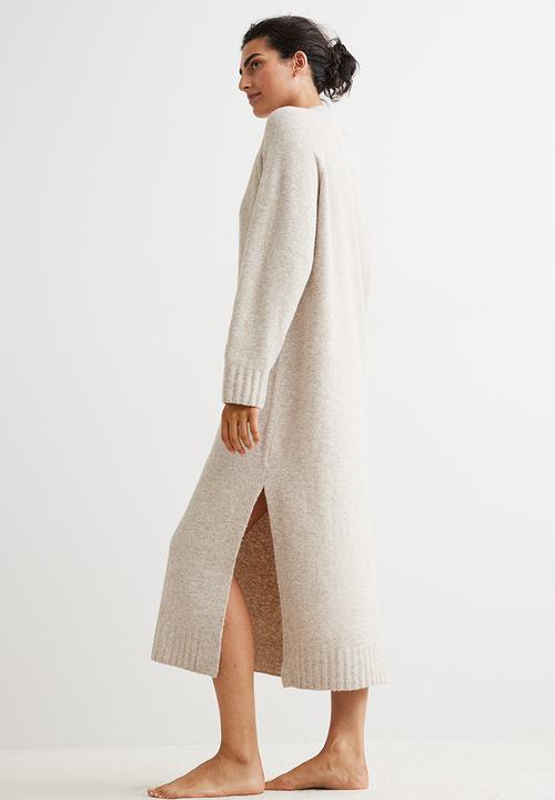 H&M - Knitted long dress - beige marl