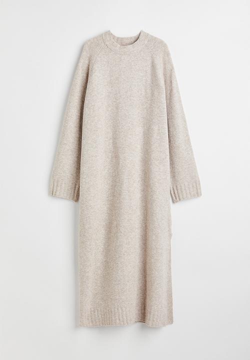 H&M - Knitted long dress - beige marl