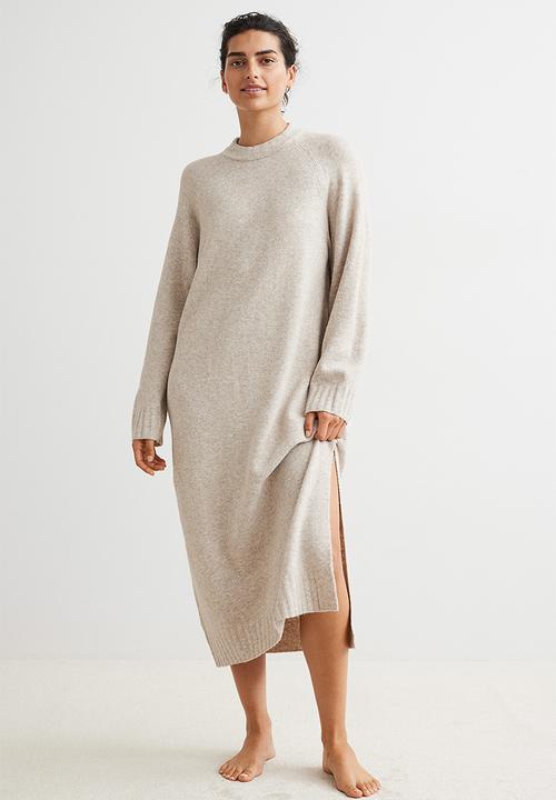 H&M - Knitted long dress - beige marl