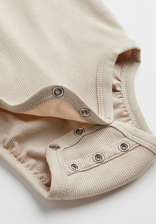 H&M - 2-Pack adjustable-fit long-sleeved bodysuits - light beige/black