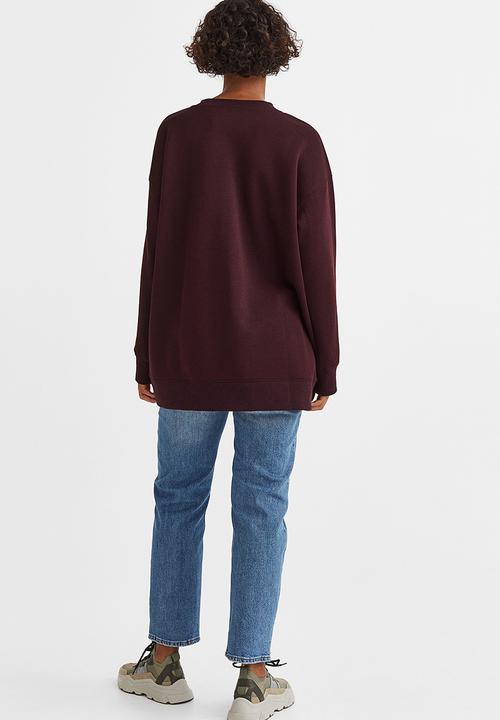 H&M - Oversized sweatshirt - burgundy/harvard