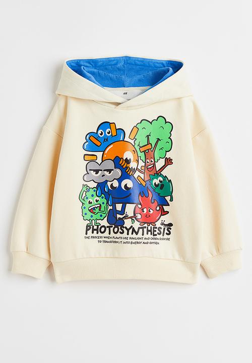 H&M - Printed hoodie - cream/photosynthesis
