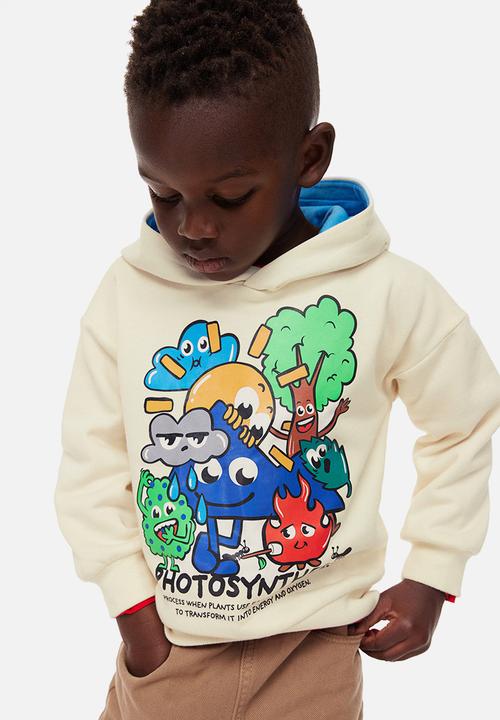 H&M - Printed hoodie - cream/photosynthesis