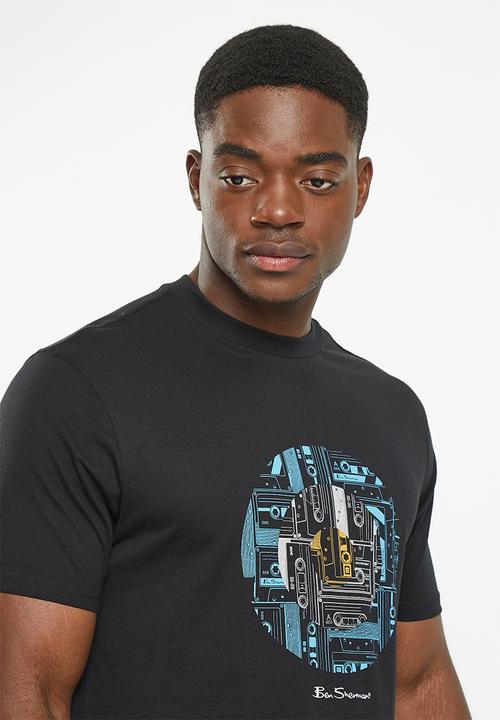 Ben Sherman - Retro tape tee-shirt - black
