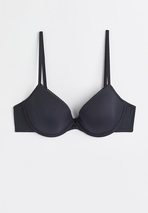 H&M - Padded underwired bra - dark grey