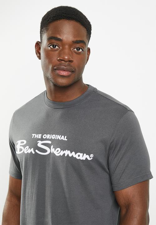 Ben Sherman - Signature tee-shirt flock print - dark charcoal