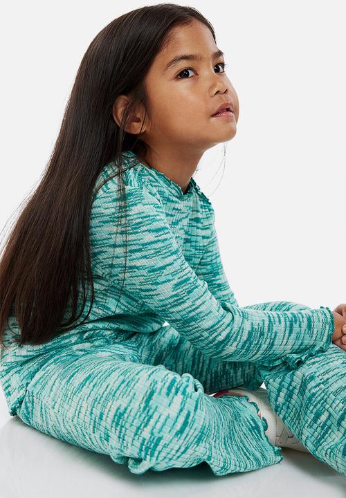 H&M - 2-Piece rib-knit set - dark green/light green