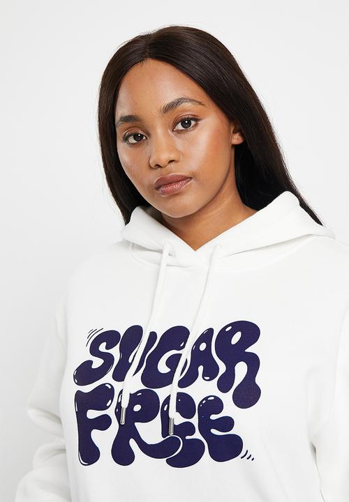Trendyol - Plus hooded thick knit sweatshirt - ecru