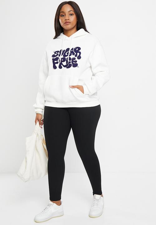 Trendyol - Plus hooded thick knit sweatshirt - ecru