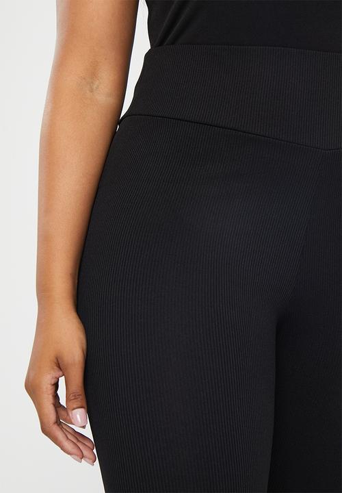 Trendyol - Plus knitted detail leggings - black