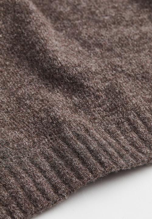 H&M - Fine-knit cropped sweater vest - brown marl