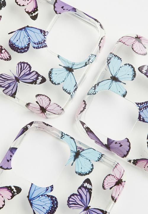 H&M - Printed iphone case - transparent/butterflies
