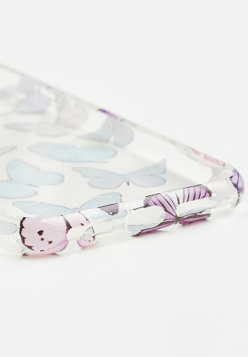 H&M - Printed iphone case - transparent/butterflies
