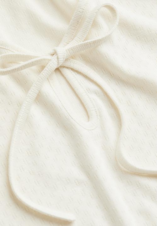 H&M - Pointelle jersey top - cream