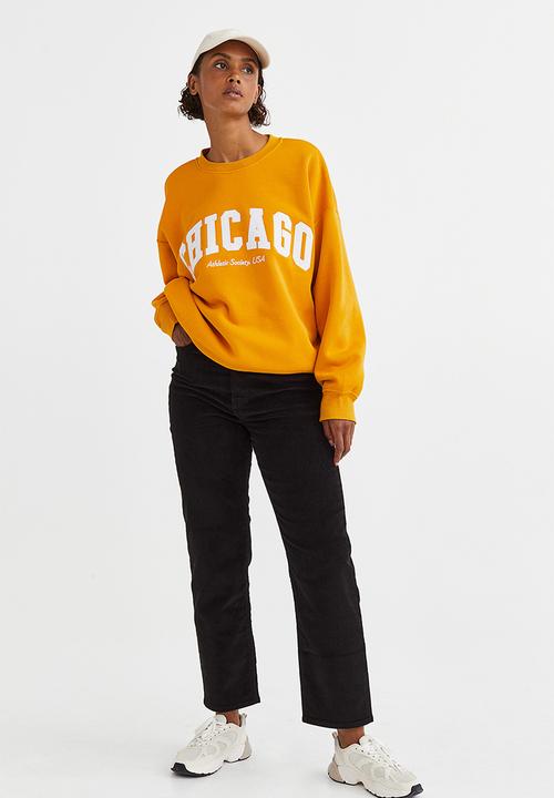 H&M - Crew-neck sweatshirt - mustard yellow/chicago