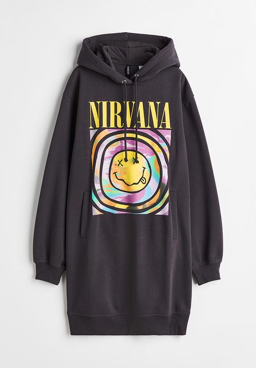 H&M - Hooded sweatshirt dress - black/nirvana