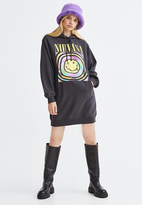 H&M - Hooded sweatshirt dress - black/nirvana