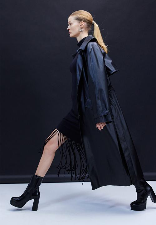 H&M - Fringe-trimmed dress - black