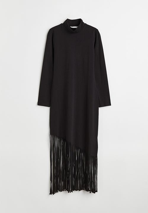 H&M - Fringe-trimmed dress - black