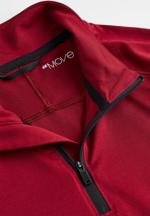 H&M - Long-sleeved sports top - dark red