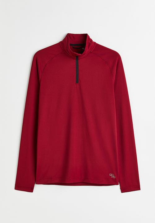 H&M - Long-sleeved sports top - dark red