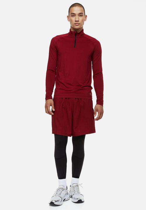 H&M - Long-sleeved sports top - dark red