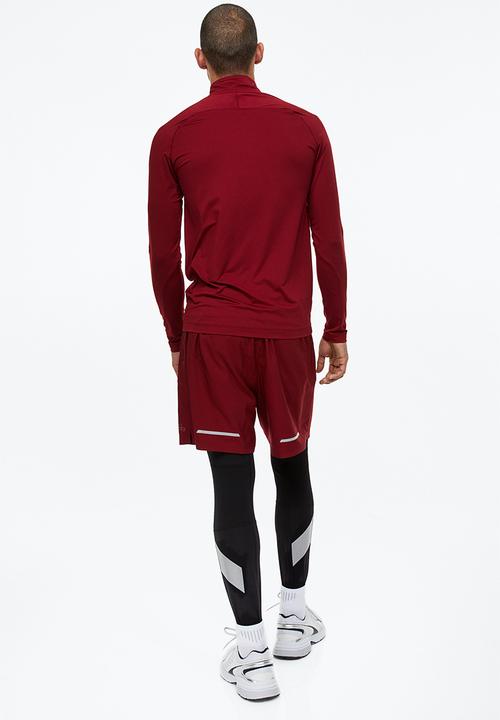 H&M - Long-sleeved sports top - dark red