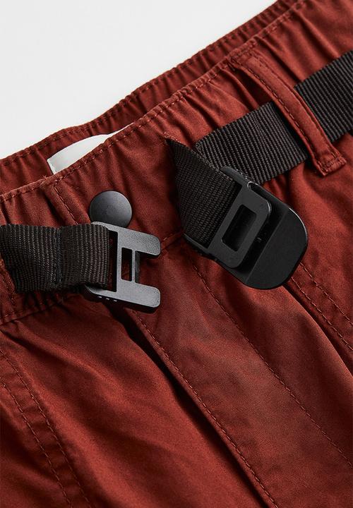 H&M - Relaxed fit belted trousers - rust brown