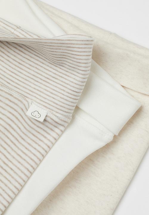 H&M - 3-Pack trousers - light beige/striped