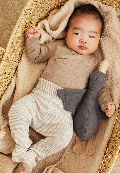 H&M - 3-Pack trousers - light beige/striped