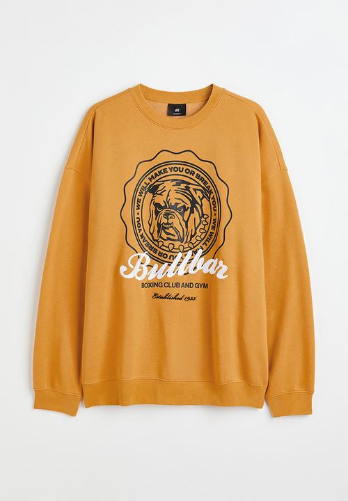 H&M - Oversized fit sweatshirt - mustard yellow/bullbar