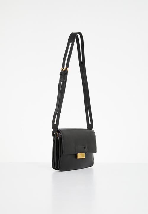 MANGO - Flap cross-body bag - black
