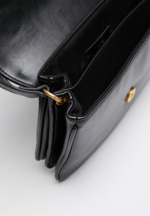 MANGO - Flap cross-body bag - black