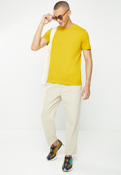 MANGO - Cherlo sustainable cotton basic T-shirt - yellow