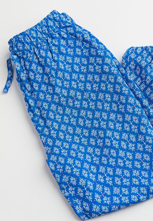 H&M - Woven joggers - blue/patterned