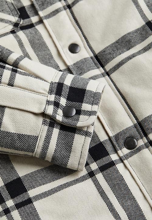 H&M - Padded overshirt - cream/checked
