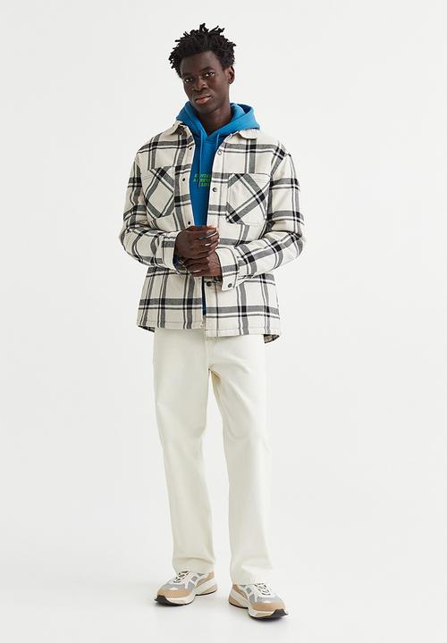 H&M - Padded overshirt - cream/checked