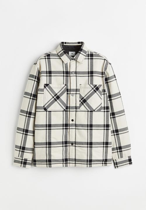 H&M - Padded overshirt - cream/checked