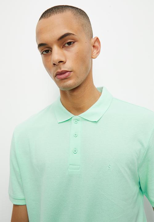 Superbalist - Luka pique short sleeve slim golfer - mint