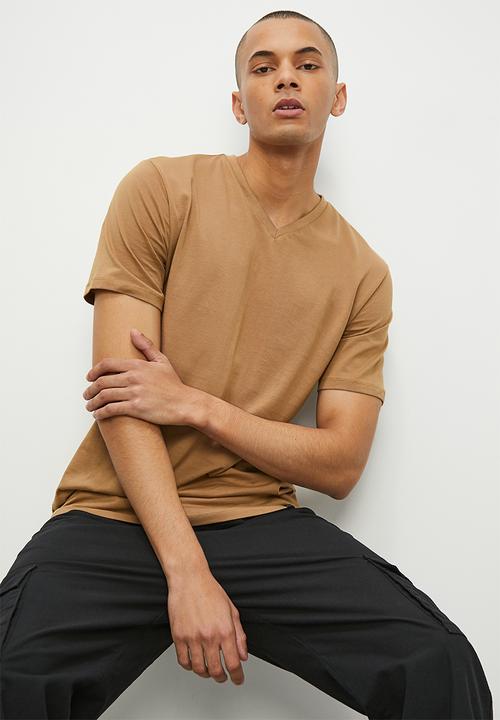 Superbalist - Dean v-neck tee - mocca