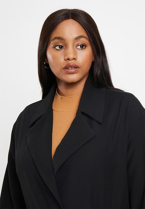 Me&B - Plus Suiting soft trench - black