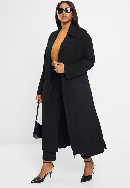 Me&B - Plus Suiting soft trench - black