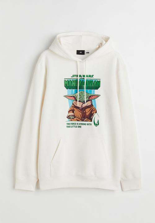 H&M - Printed hoodie - white/the mandalorian