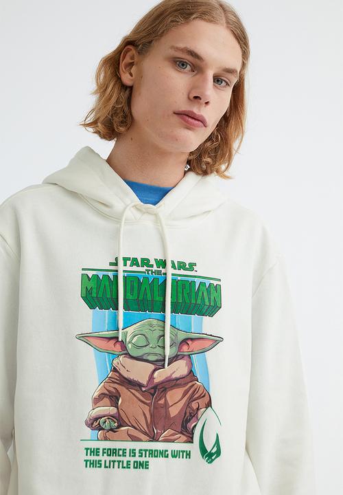 H&M - Printed hoodie - white/the mandalorian