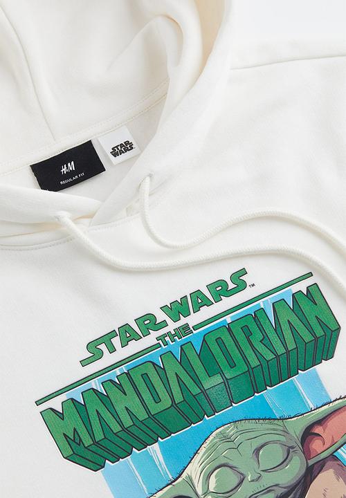 H&M - Printed hoodie - white/the mandalorian